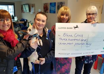 Staff Survey Blue Cross cheque