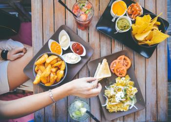 food salad restaurant person