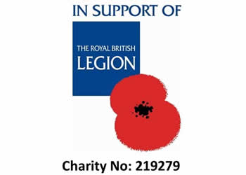 British Legion In Support logo with charity number