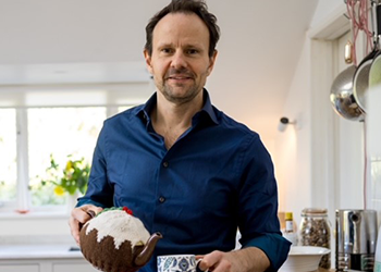 James Mallinder with Christmas tea pot