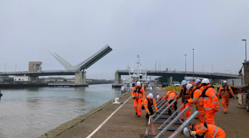 Flood barrier testing in Lowestoft