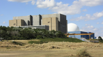 A photo showing Sizewell power stations next to a beach