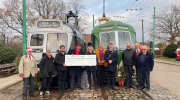 Cllr Smith with volunteers at East Anglia Transport Museum
