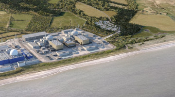 Mock up aerial view of Sizewell C