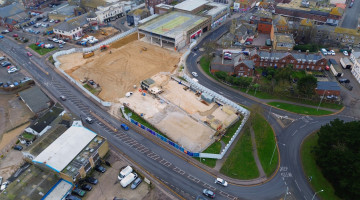 Aerial view of Battery Green in Lowestoft