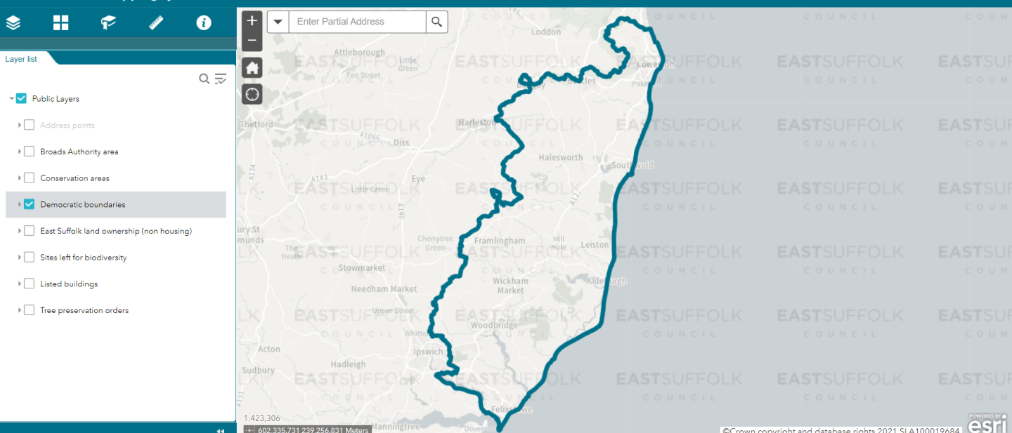 Mapping system screenshot