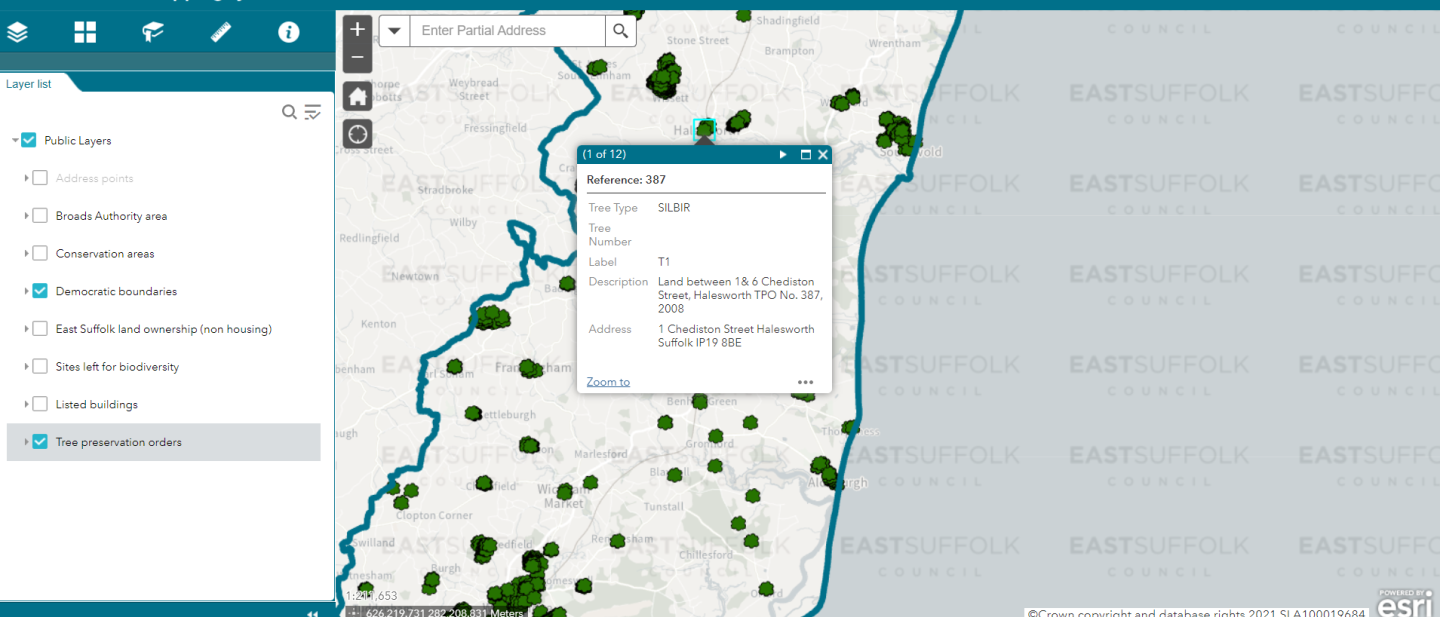 Mapping system screenshot