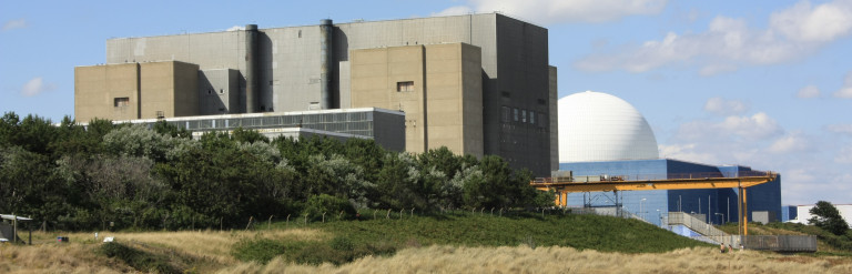 A photo showing Sizewell power stations next to a beach