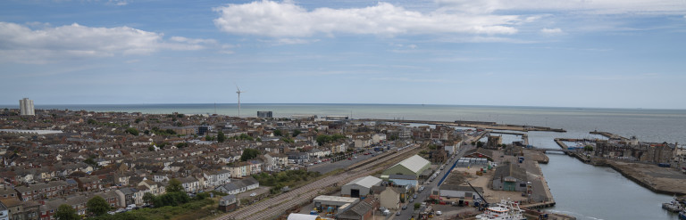 Aerial shot of Lowestoft