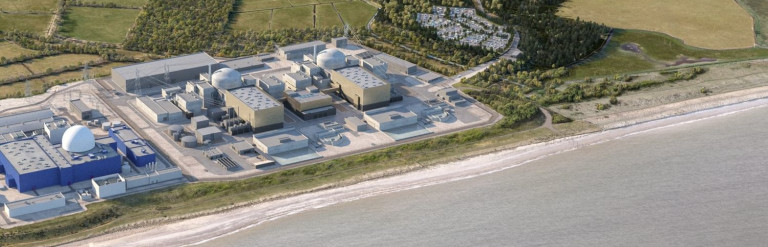 Mock up aerial view of Sizewell C