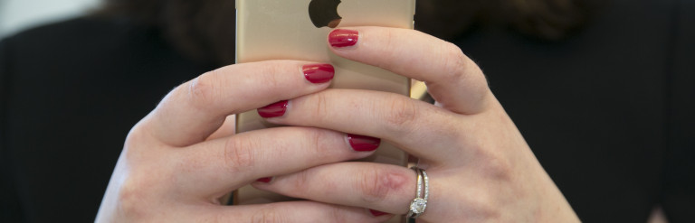 person holding an iPhone